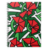 Rode bloemen Doodle Art Notitieboek (Voorkant)