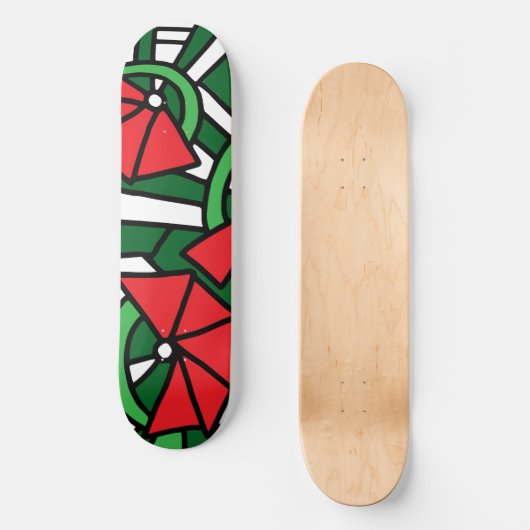 Rode bloemen Doodle Art Persoonlijk Skateboard (Voorkant)