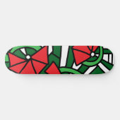 Rode bloemen Doodle Art Persoonlijk Skateboard (Horizontaal)