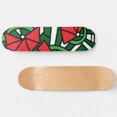 Rode bloemen Doodle Art Persoonlijk Skateboard (Horizontaal)