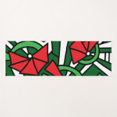 Rode bloemen Doodle Art Yogamat (Voorkant (horizontaal))