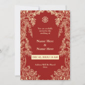 Rode Bloemen Eenvoudige Huwelijksuitnodiging Kaart (Voorkant)