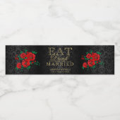 Rode bloemen - Eet, Drink en trouwen Waterfles Etiket (Enkel label)