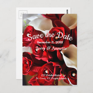 Rode Bloemen Elegante Bloemen Save the Date Bruilo Briefkaart