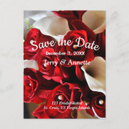 Rode Bloemen Elegante Bloemen Save the Date Bruilo Briefkaart