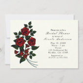 Rode bloemen Elegante bruids douche uitnodigingen (Voorkant)