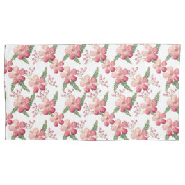 Rode bloemen en bessen met groene bladeren kussensloop