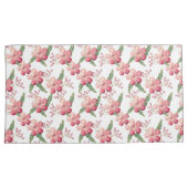 Rode bloemen en bessen met groene bladeren kussensloop (Voorkant-Rechts)