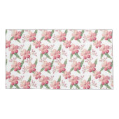 Rode bloemen en bessen met groene bladeren kussensloop (Achterkant-Links)