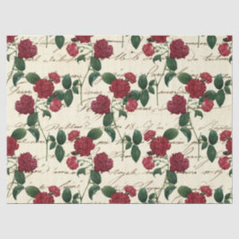  rode bloemen en cursief schrijven op ivoor tissuepapier