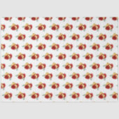 Rode bloemen en groen patroon tissuepapier (Voorkant)