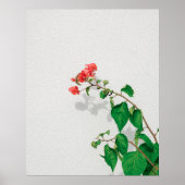 Rode bloemen en groene bladeren minimalistische bo poster (Voorkant)