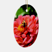  rode bloemen en honingbij keramisch ornament (Rechts)