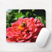  rode bloemen en honingbij muismat (Met muis)