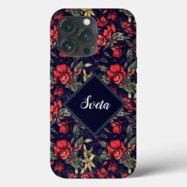  Rode Bloemen en Jouw naam Case-Mate iPhone Case