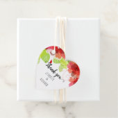 Rode bloemen en kalligrafie bruiloft Dank je wel Bedankjes Labels (In situ)