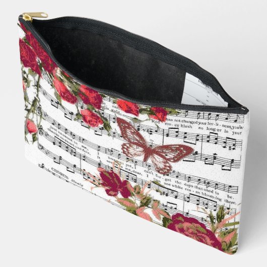 Rode bloemen en muziek etui (Open)