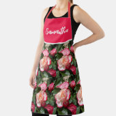 Rode Bloemen en Witte Rozen Roos Vrouwen Keuken Schort (Insitu)