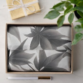 Rode bloemen en zwarte bladeren op witte decoupage tissuepapier (Geschenk)