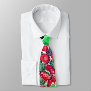 Rode Bloemen Fantasie Mini Stropdas