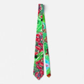Rode Bloemen Fantasie Mini Stropdas (Voorkant)