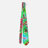 Rode Bloemen Fantasie Mini Stropdas (Achterkant)