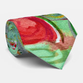 Rode Bloemen Fantasie Stropdas (Opgerold)