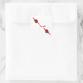 Rode Bloemen Favoriet Vierkante Sticker (Tas)