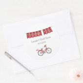 Rode Bloemen Fiets Vrijgezellenfeest Sticker (Envelop)