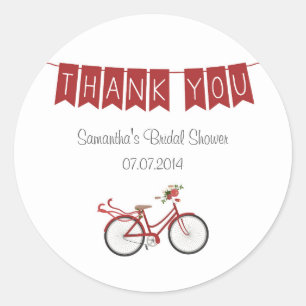 Rode Bloemen Fiets Vrijgezellenfeest Sticker