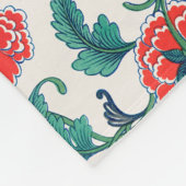 Rode bloemen fleece deken (Hoek)