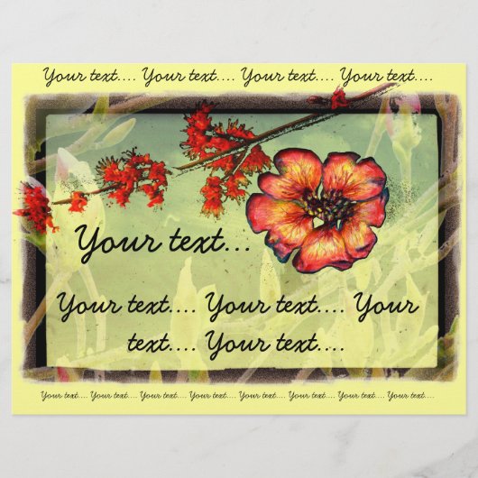 Rode bloemen flyer (Voorkant)