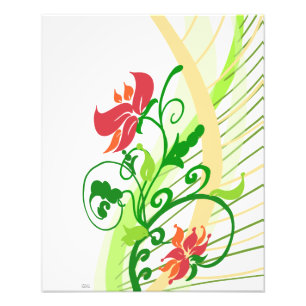 Rode bloemen foto afdruk