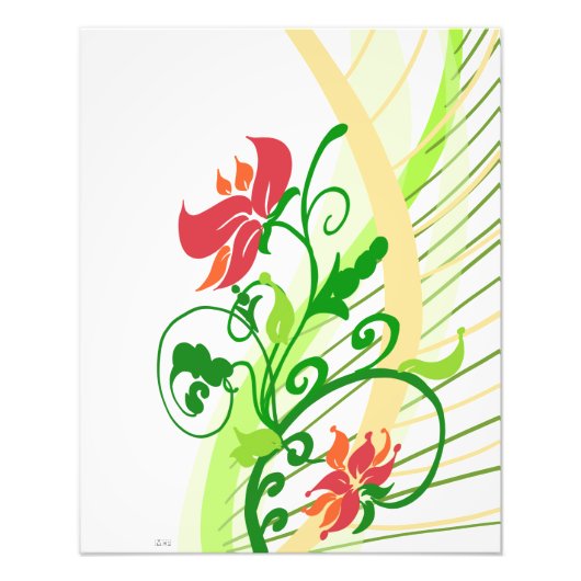 Rode bloemen foto afdruk (Voorkant)