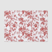 Rode Bloemen Franse Vintage Decoupage Tissuepapier (Voorkant)