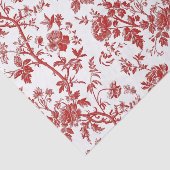 Rode Bloemen Franse Vintage Decoupage Tissuepapier (Detail)