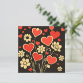 Rode Bloemen Gepersonaliseerde Valentijnsdag Feestdagenkaart (Staand voorkant)