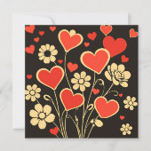 Rode Bloemen Gepersonaliseerde Valentijnsdag Feestdagenkaart (Voorkant)