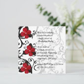 Rode Bloemen Gothic Sweet 16 Uitnodigingen (Staand voorkant)