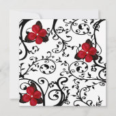 Rode Bloemen Gothic Sweet 16 Uitnodigingen (Achterkant)