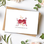 Rode Bloemen Goud Lijst bruiloft Dank u kaart