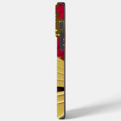 Rode Bloemen Gouden Glitters Gepersonaliseerde Naa Case-Mate iPhone Case (Achterkant / Links)