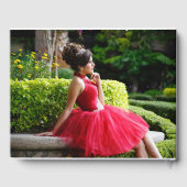 Rode Bloemen Gouden Vlinders Foto Quinceañera Gastenboek (Achterkant)