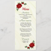 Rode bloemen groen bruiloft menu (Voorkant)