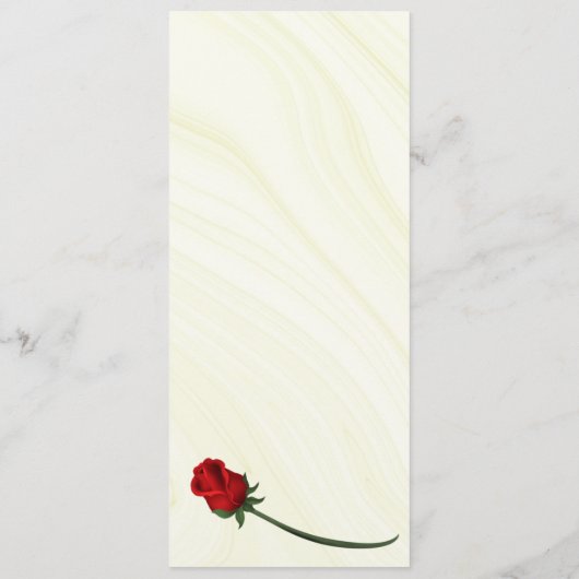 Rode bloemen groen bruiloft menu (Achterkant)