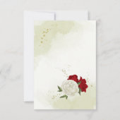 Rode bloemen groene bladeren bedankkaart (Achterkant)