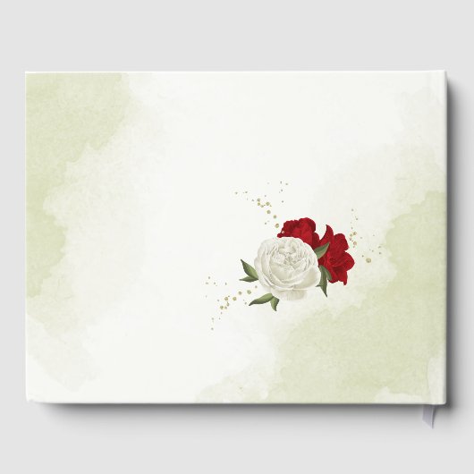 Rode bloemen Groene bladeren Gastenboek (Achterkant)