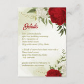 Rode bloemen groene bladeren informatiekaartje (Voorkant)