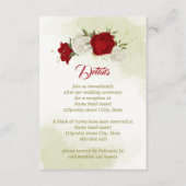 Rode bloemen groene bladeren informatiekaartje (Voorkant)