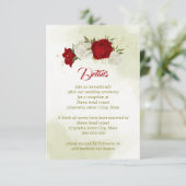 Rode bloemen groene bladeren informatiekaartje (Staand voorkant)